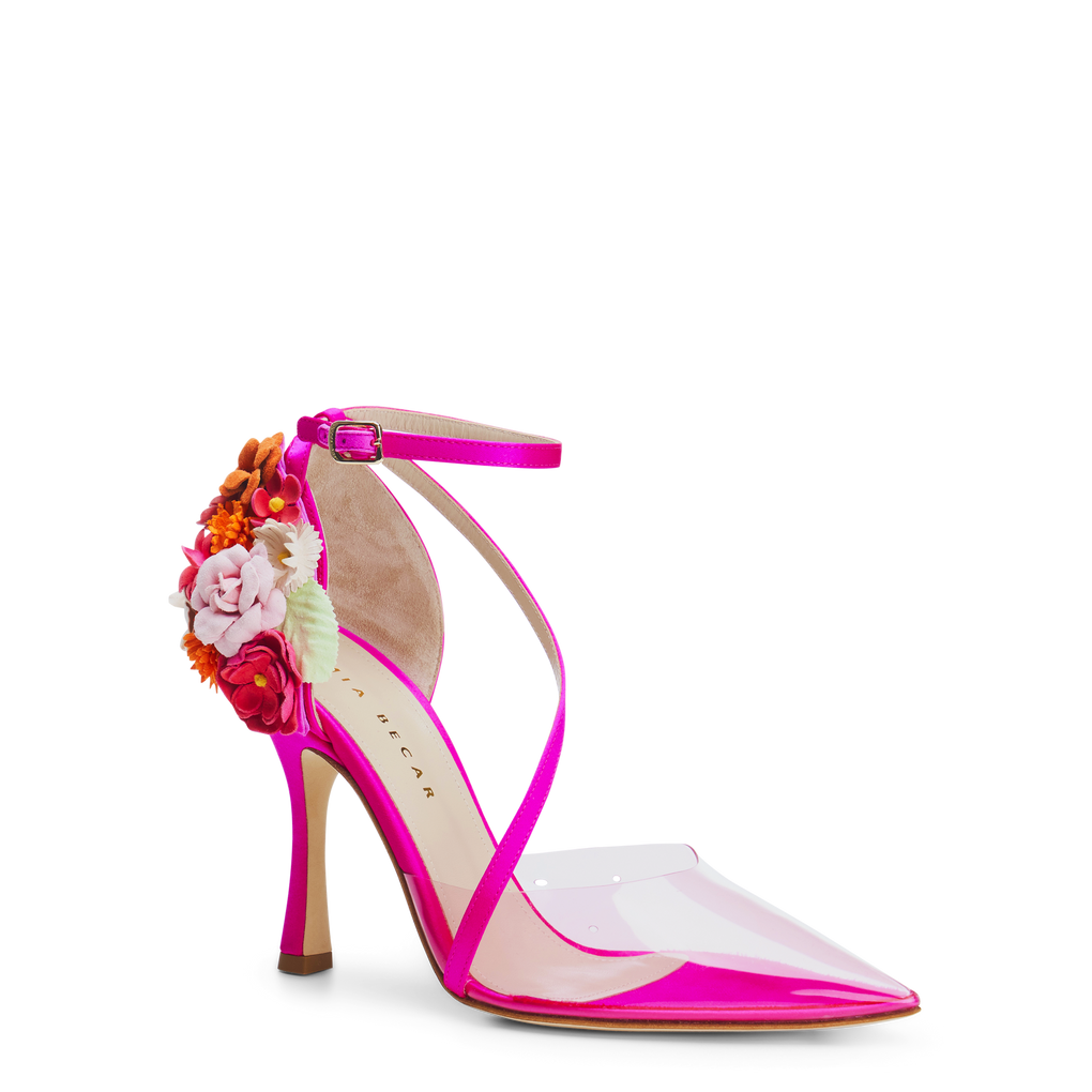 【MIA BECAR ミア ベカール】シルバークリスタルリボン ミュール Sandals – Mia Becar