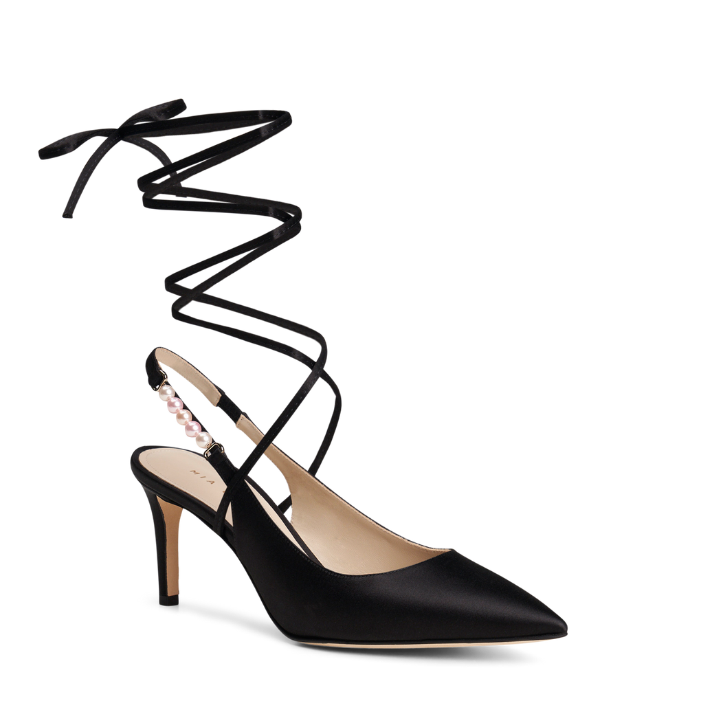 【MIA BECAR ミア ベカール】シルバークリスタルリボン ミュール Collections | Mia Becar | Luxury Handmade Women's Shoes