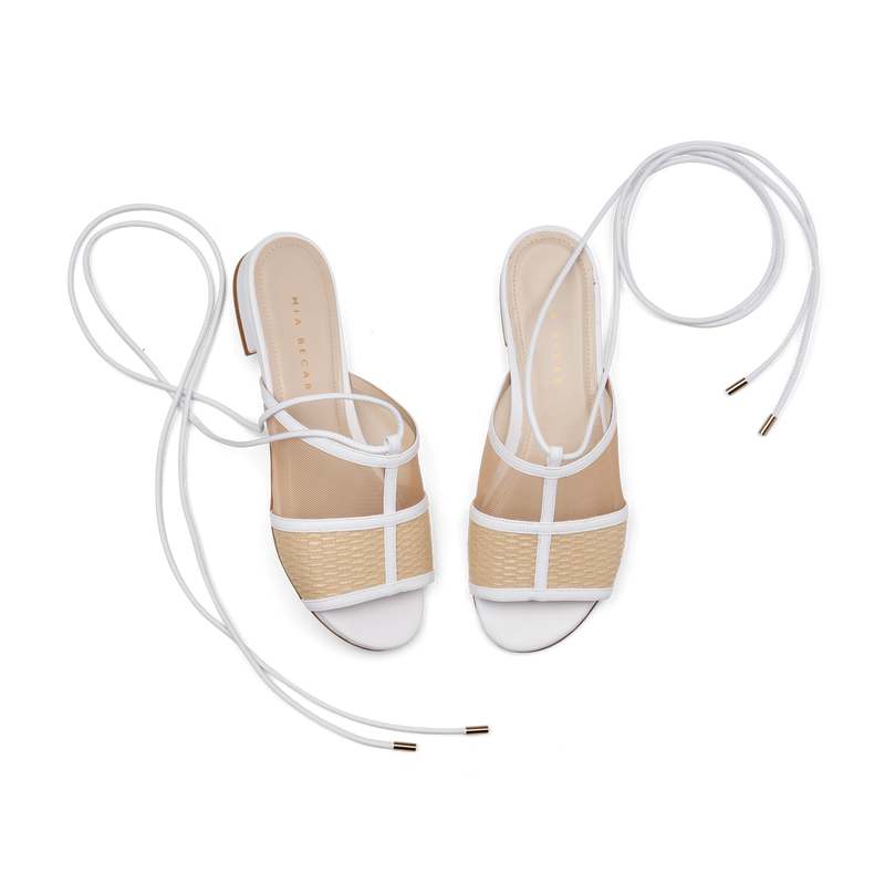 MIABECAR ミアベカール ラフィアウェッジ サンダルINES FLATFORM Ines Flat Sandal – Mia Becar