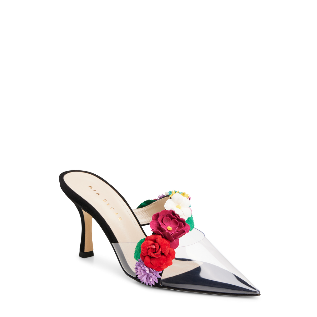 【MIA BECAR ミア ベカール】シルバークリスタルリボン ミュール Collections | Mia Becar | Luxury Handmade Women's Shoes