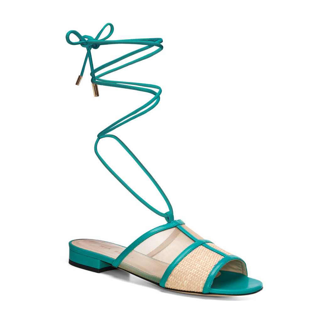 【MIA BECAR ミア ベカール】シルバークリスタルリボン ミュール Alessandra Sandal 85 – Mia Becar